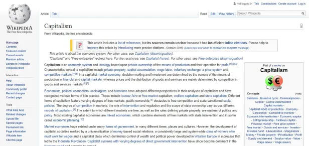 Capitalism Wikipedia Summary