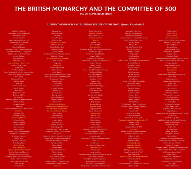 Council of 300 and the British Monarchy