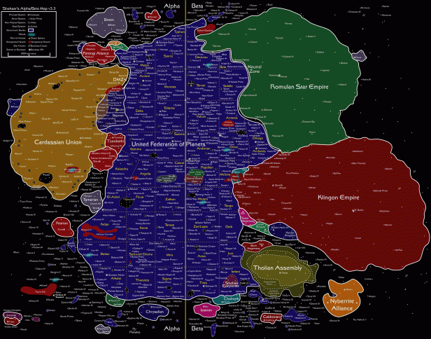 Star Trek Map Of The Alpha & Beta Quadrants