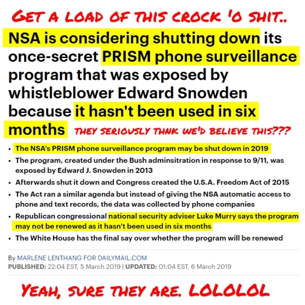 190306 NSA SAYS it's shutting down PRISM HL